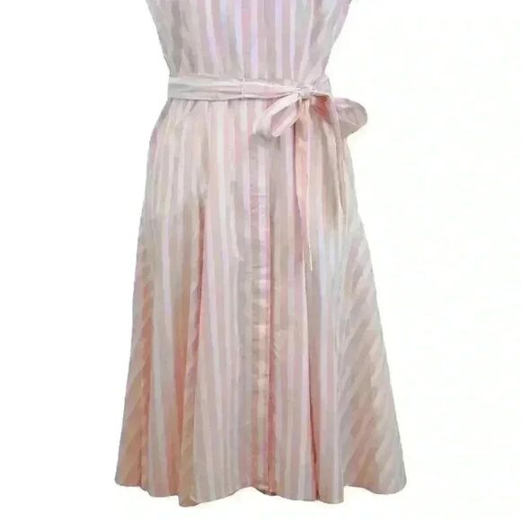 Calvin Klein Pink Striped Button Down Sleeveless Knee Length Sundress Size 8 - Picture 10 of 10